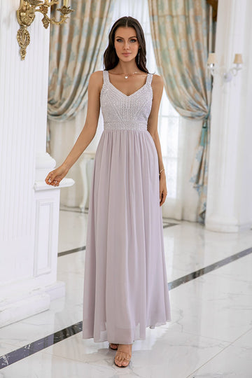 Robe de bal À paillettes grise a-line